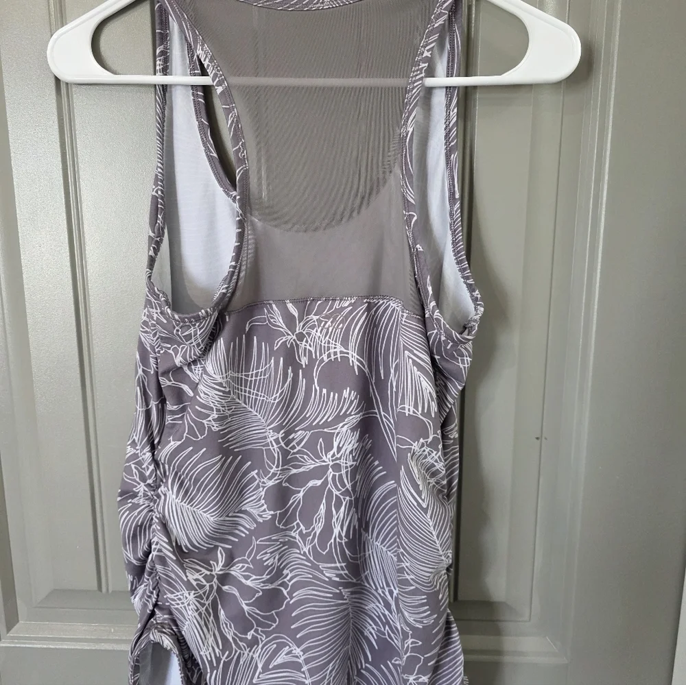 Calia Womans Small Gray Floral Racerback Tank Top Athletic - Picture 3 of 4